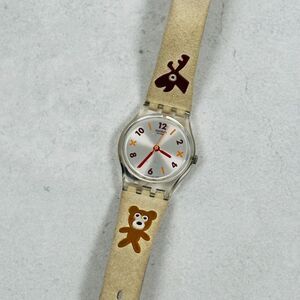 Swatch Watch Womens 25mm Cozy but Nozy Bear Reindeer 2005 Y2K New Battery